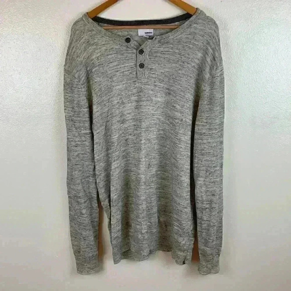 Sonoma XXLT Long Sleeve Cotton/poly Blend Heathered Henley. - Picture 1 of 6